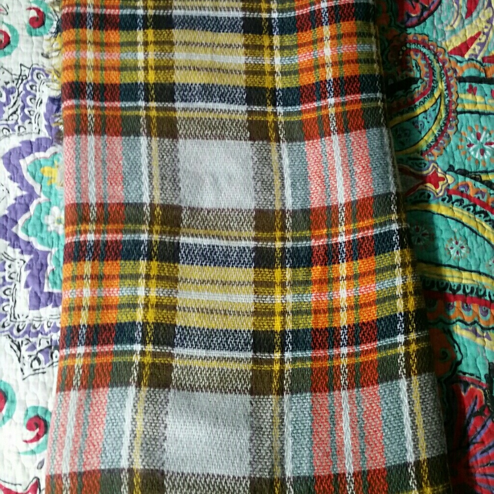 Super soft and warm plaid blanket scarf